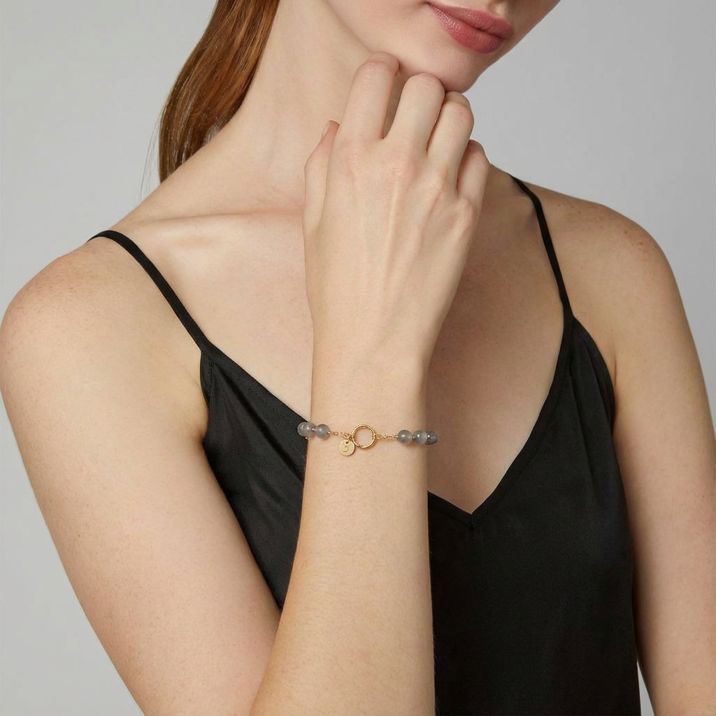 Élysée Crystal Moonlight Aquamarine Bracelet